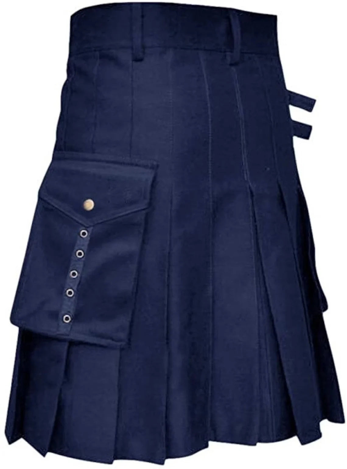 Utility Kilt Scottish Cargo Pockets Cotton Kilt For Men With Antique Hardware