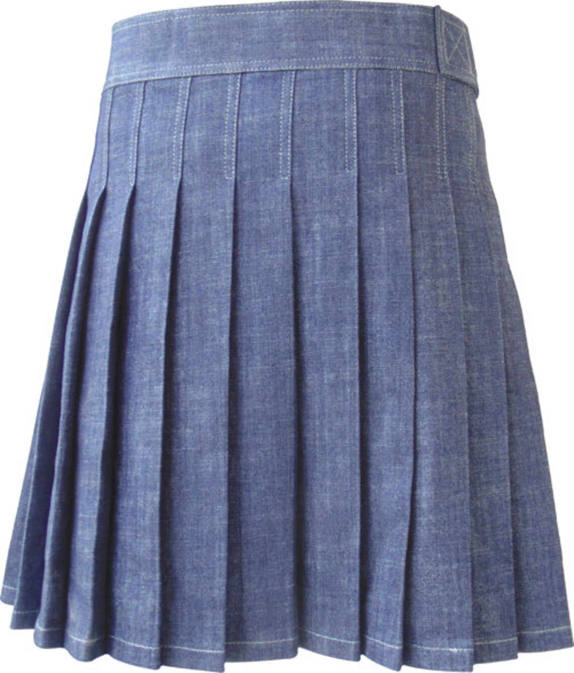 Blue Denim Fashion Utility Kilt
