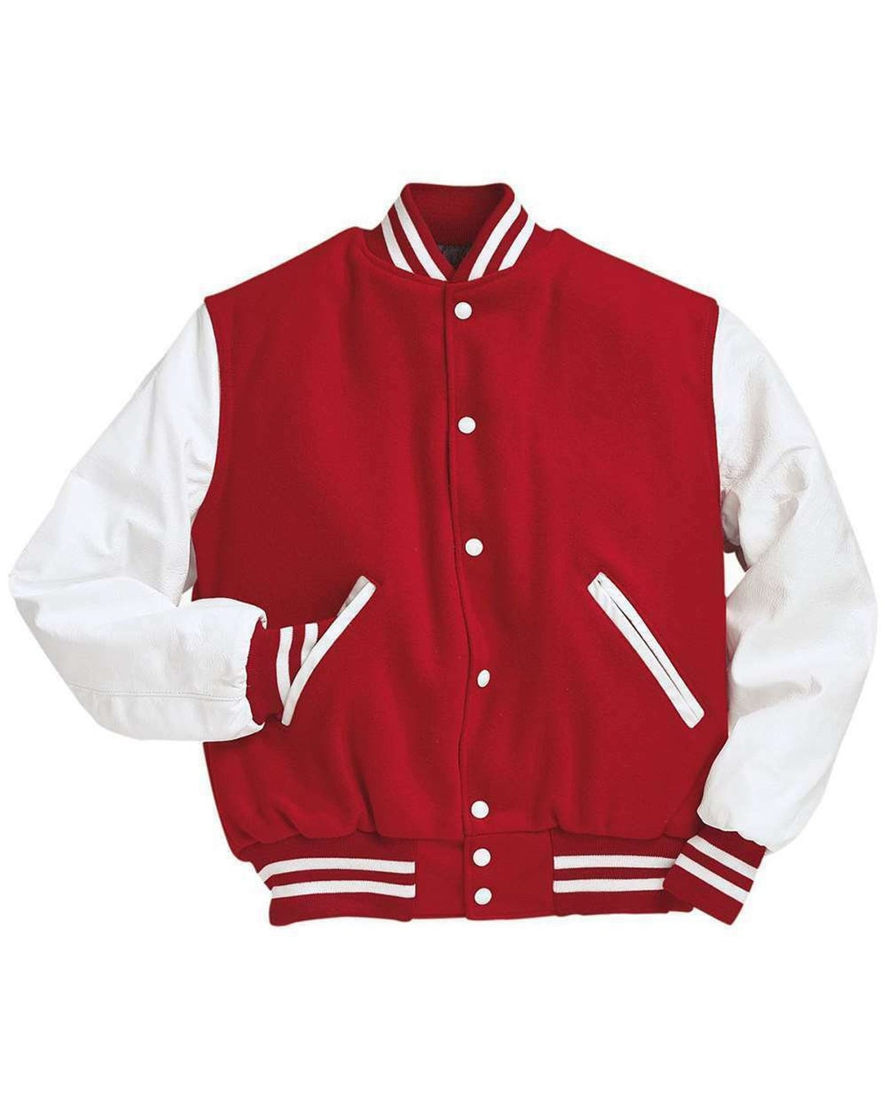 Black Friday Sale Red & White Varsity Letterman baseball jacket Wool Body & Leather Sleeves