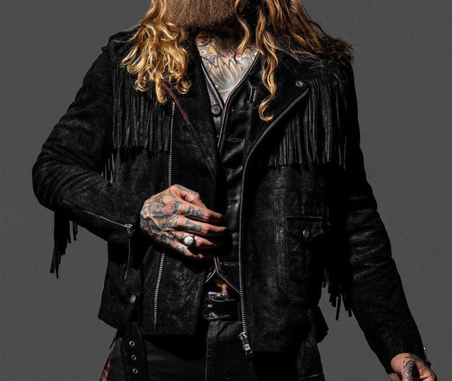 Men's Black Genuine 100% Pure Soft Suede Leather Fringe Jacket, Western Style Fringed Jacket Men's Winter Jacket
