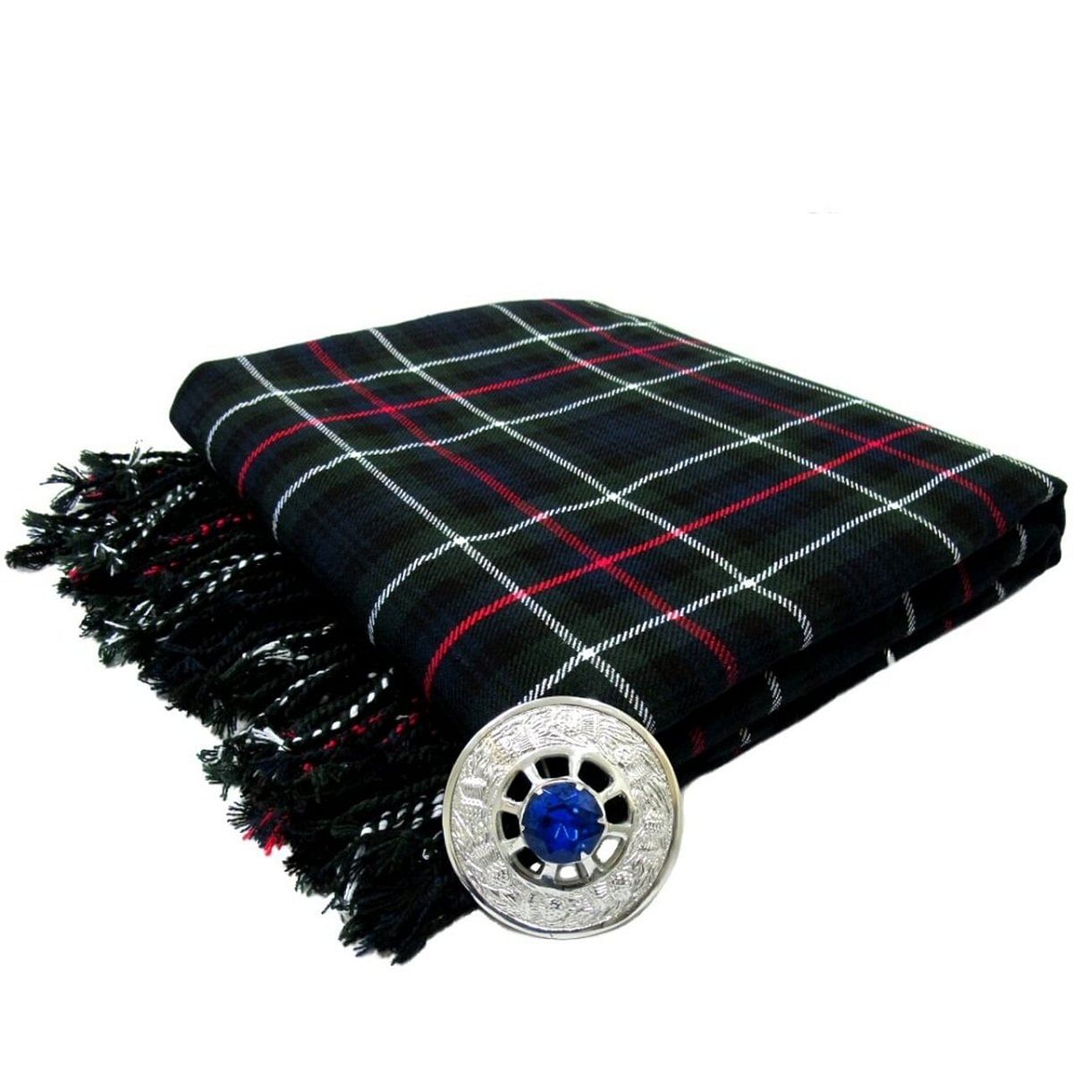 Kilt Fly Plaid 106"x 53" with Stone Brooch / Kilt Fly Plaid Brooches - #Kilts Boutique#