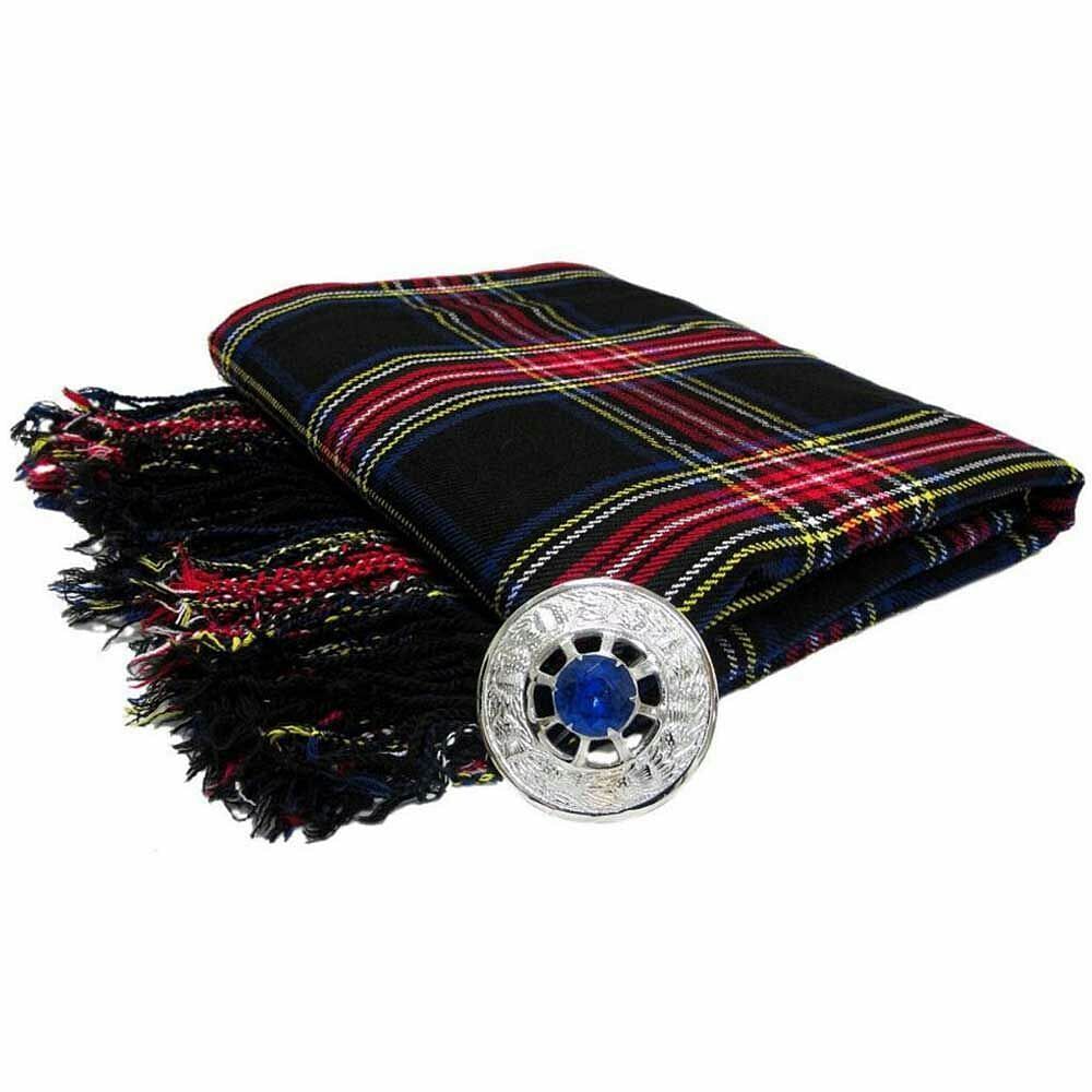 Kilt Fly Plaid 106"x 53" with Stone Brooch / Kilt Fly Plaid Brooches - #Kilts Boutique#