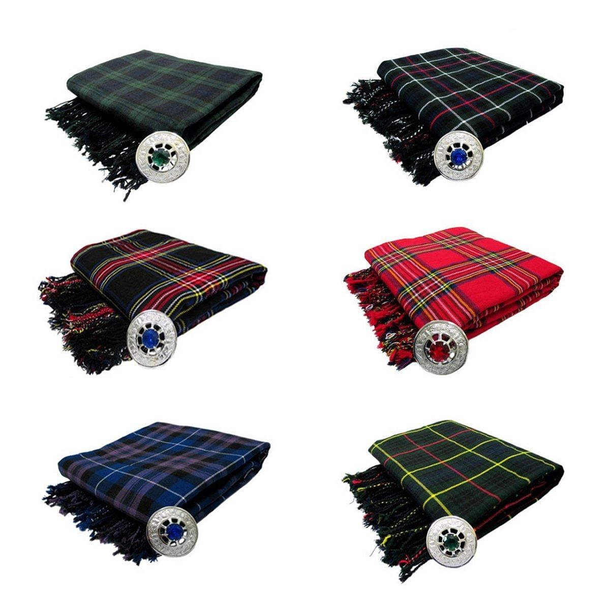 Kilt Fly Plaid 106"x 53" with Stone Brooch / Kilt Fly Plaid Brooches - #Kilts Boutique#