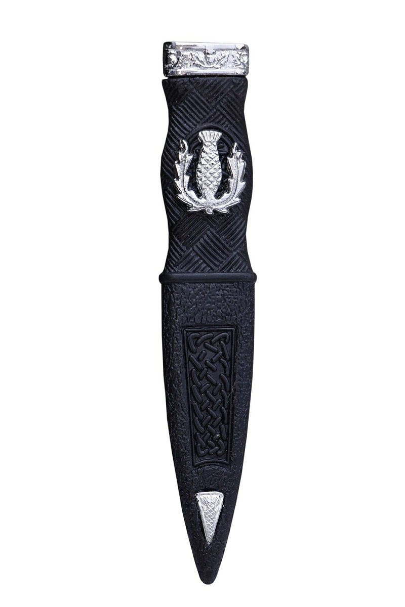 Kilt Highland Wear Safety Sgian Dubh Pewter Mount Thistle Design Chrome - #Kilts Boutique#