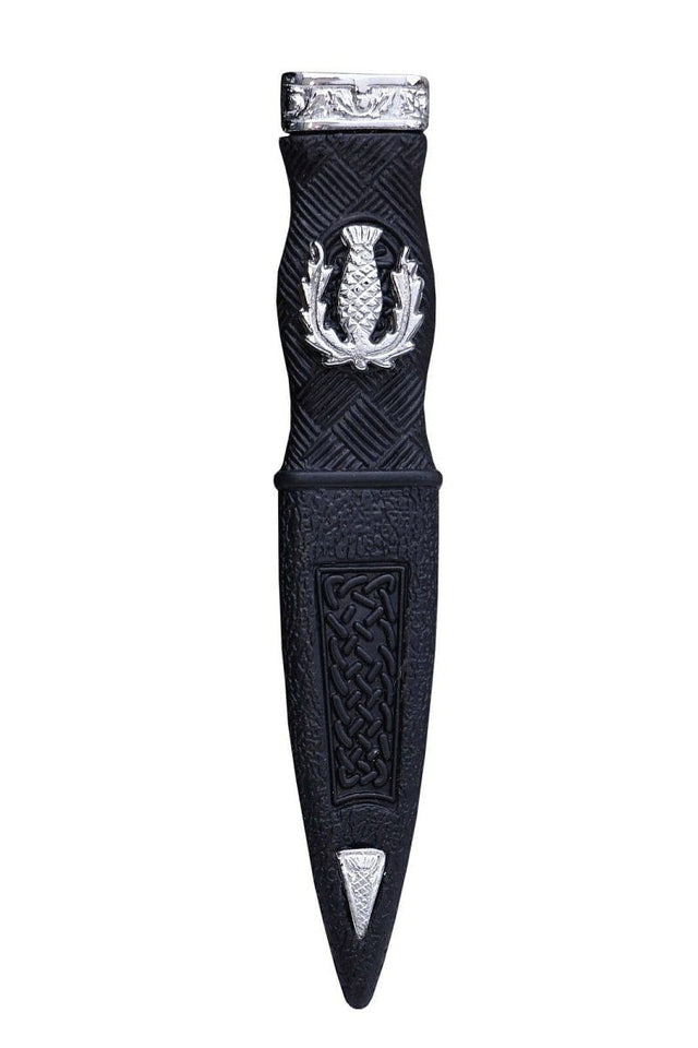 Kilt Highland Wear Safety Sgian Dubh Pewter Mount Thistle Design Chrome - #Kilts Boutique#