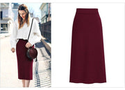 Knit Pencil Skirt Women Plus Size High Waist Skirts Womens Knited Split Midi Skirt Women Aut - #Kilts Boutique#