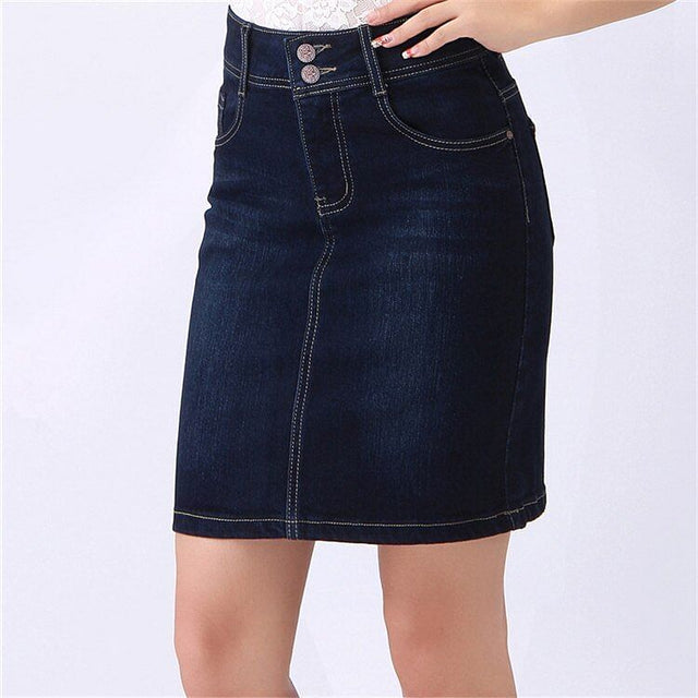 Ladies High Waist Celebrity Denim Skirts Office Formal Jean Skirt Long Saias Sociais Jeans Feminina - #Kilts Boutique#