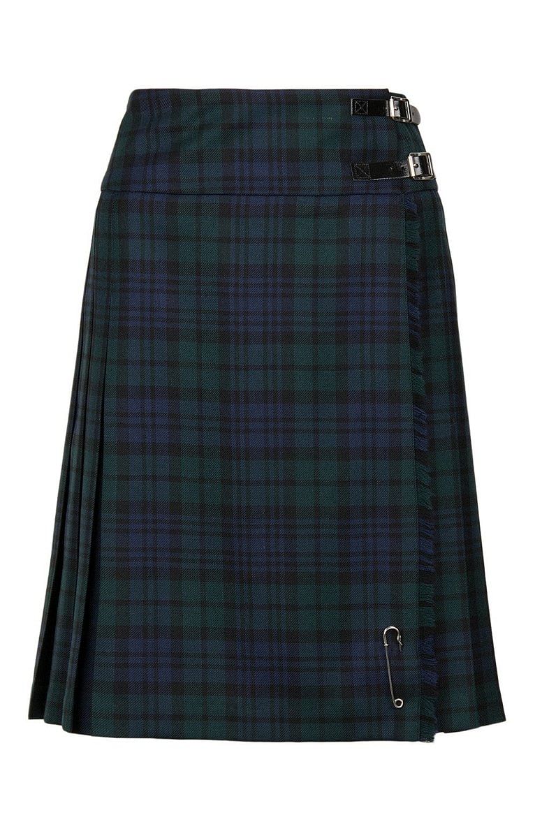 TILLY PLAID MIDI SKIRT IN BLACK