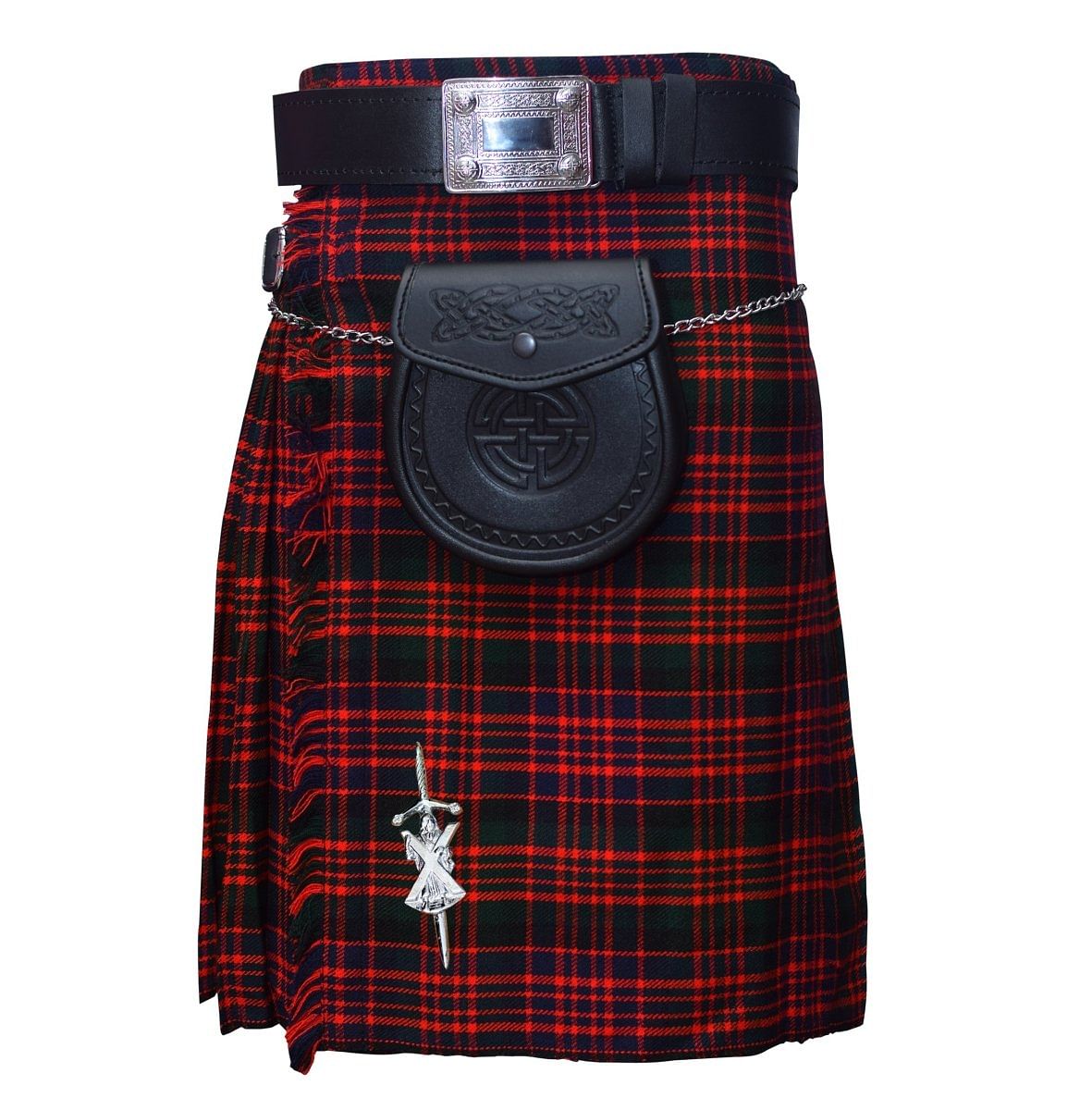 Macdonald Tartan Traditional Scottish Men's Kilt Outfit Thistle Pin, Buckle, Belt, Sporran Set - #Kilts Boutique#
