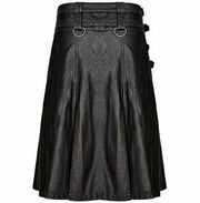 Men Gothic Black Cowhide Leather kilt Utility Larp Kilt LGBTQ Pride Walk - #Kilts Boutique#
