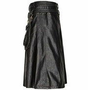 Men Gothic Black Cowhide Leather kilt Utility Larp Kilt LGBTQ Pride Walk - #Kilts Boutique#