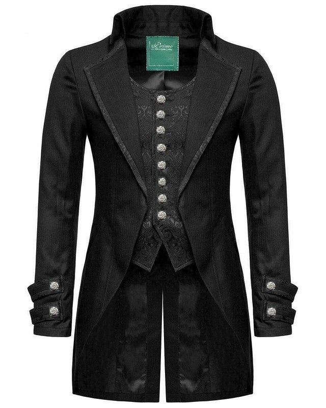 Mens Gothic Morning Jacket Tailcoat Black Steampunk Victorian - #Kilts Boutique#