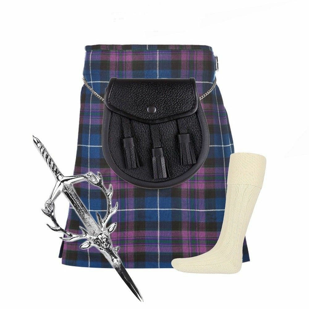 Men's Pride Of Scotland 5 Yard Highland Tartan Kilt 4 Pcs Set - #Kilts Boutique#