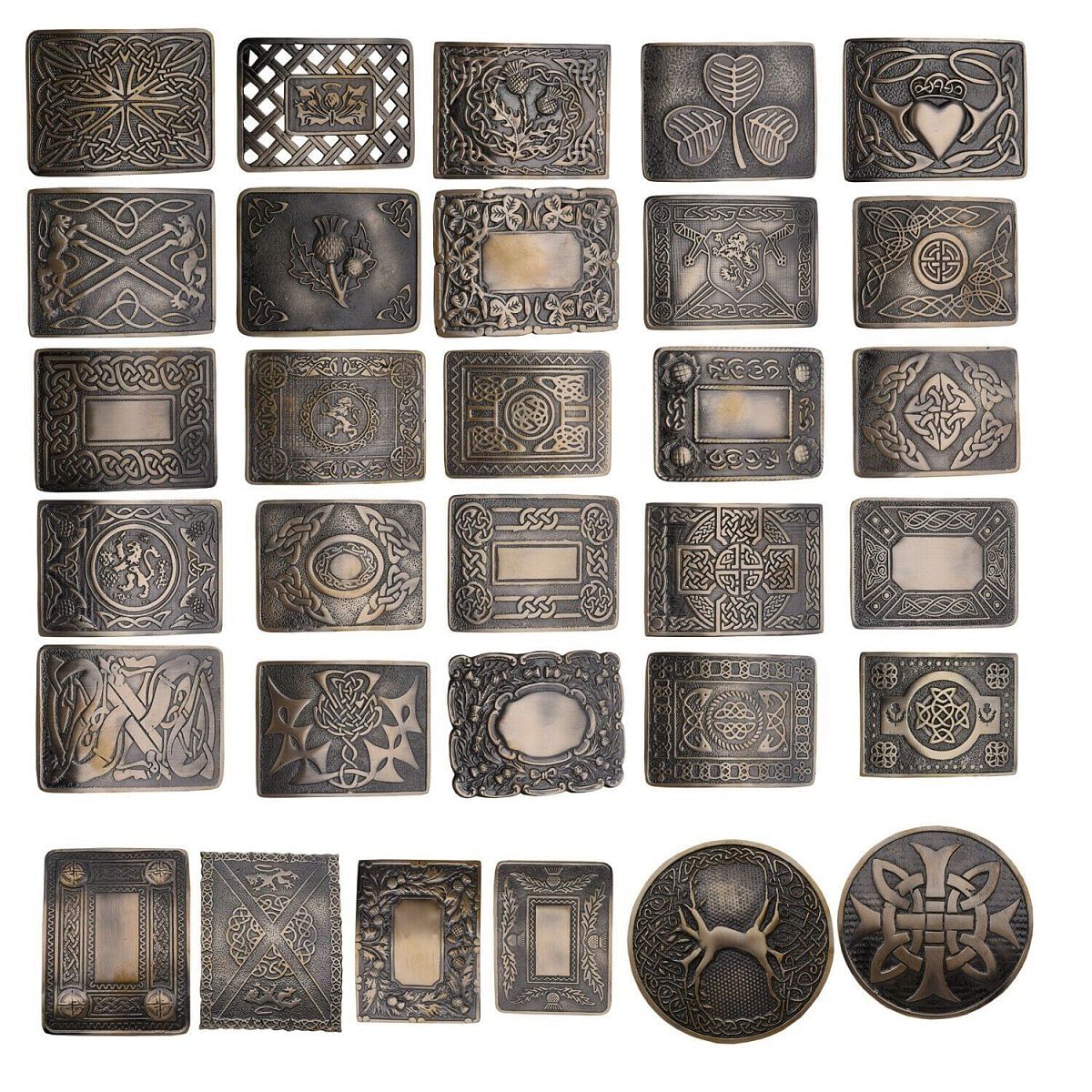 Men's Scottish Kilt Belt Antique Buckles - Celtic Designs Buckles - #Kilts Boutique#