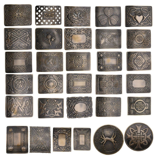 Men's Scottish Kilt Belt Antique Buckles - Celtic Designs Buckles - #Kilts Boutique#