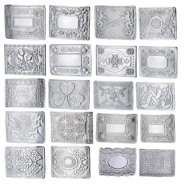 Men's Scottish Kilt Belt Buckles - Celtic Designs Chrome Buckles - #Kilts Boutique#