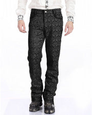 Mens Trousers Pants Black Brocade Steampunk VTG Gothic Aristocrat - #Kilts Boutique#
