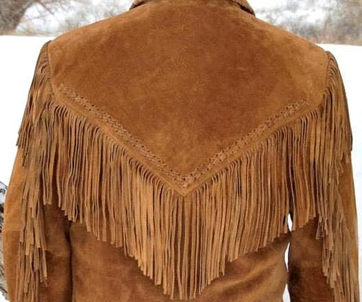 Men's Western Fringed American Buffalo Coat Hair Pipe - Lacing - Extensive Long Fringe - #Kilts Boutique#