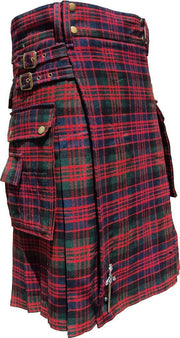 New Kilt Scottish Modern McDonald Tartan Utility Fashion Pocket Active Men KILT with Pin - #Kilts Boutique#