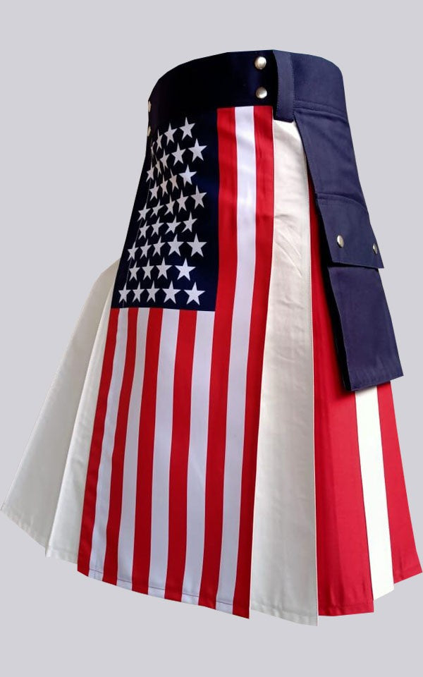 American Utility Flag Kilt  USA Flag Hybrid Utility Kilt