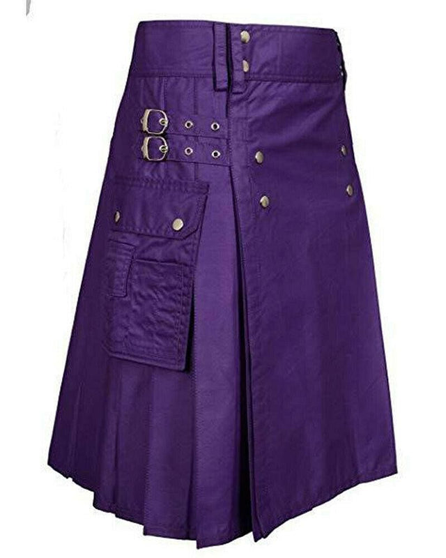 Purple Cotton Fashion / Sports Utility Great Scottish Kilt For Men - #Kilts Boutique#
