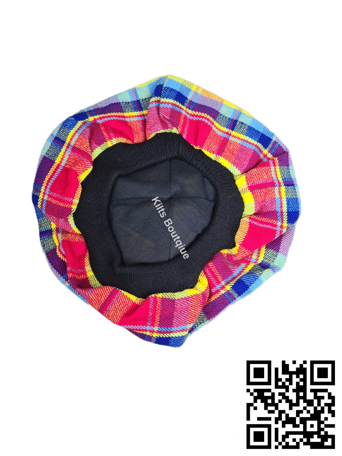 Rainbow Tartan Scottish Highland Wear Wool Tammy Hat Tam O' Shanter