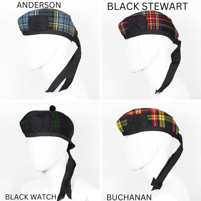 Scottish Glengarry Cap Traditional Military Piper Hat KILT