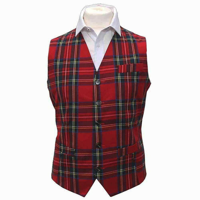 Royal Stewart Scottish Men Traditional Tartan Waistcoat, Plaid - #Kilts Boutique#