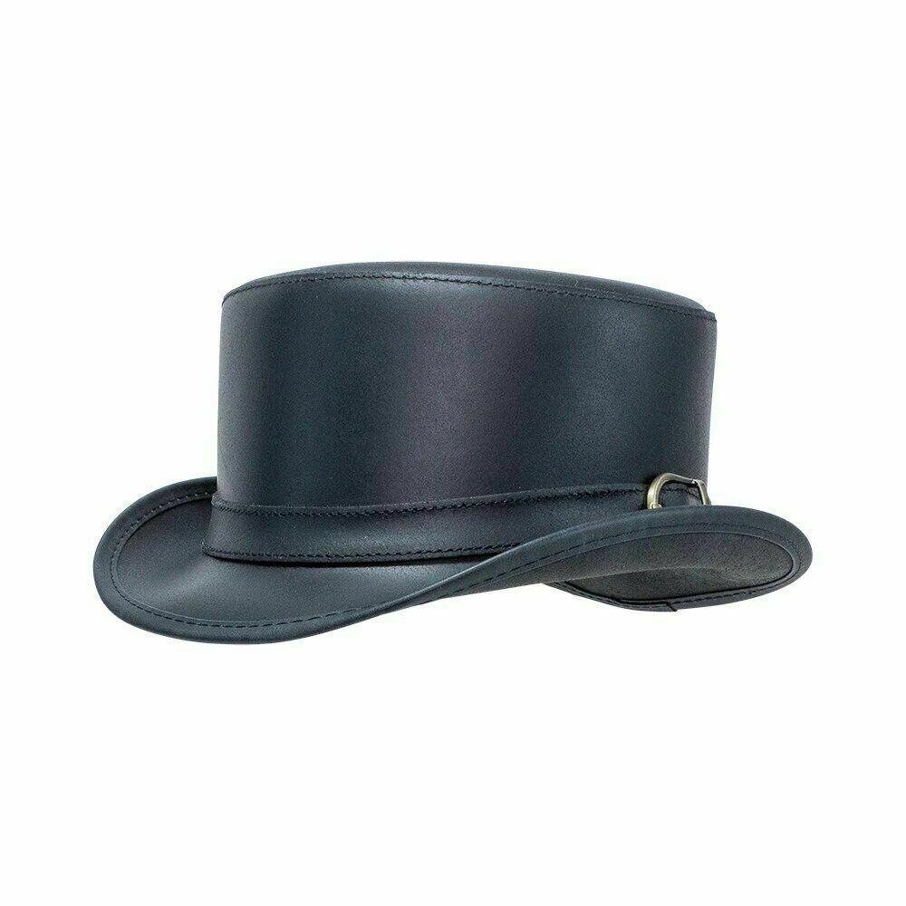 Steampunk Buckle Band Motorcycle Deadman Bromley  Leather Top Hat