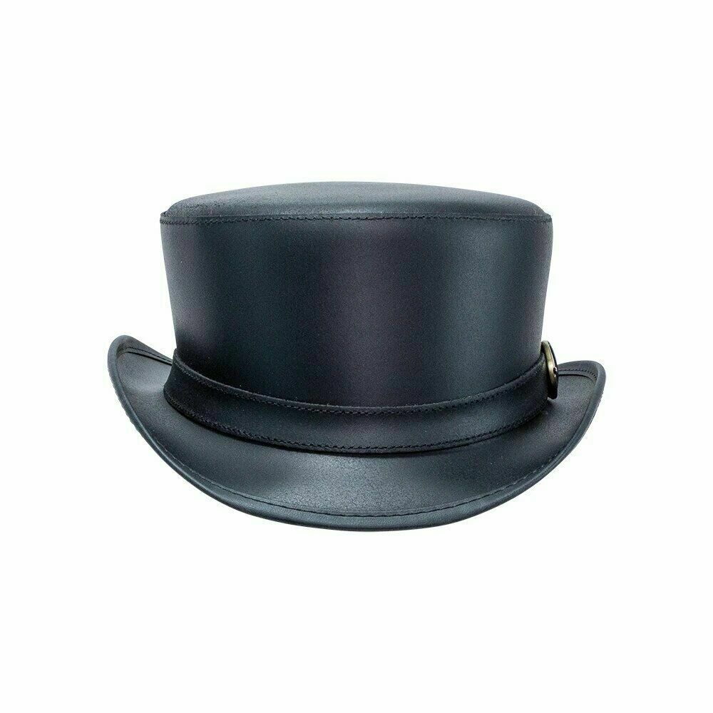 Steampunk Buckle Band Motorcycle Deadman Bromley  Leather Top Hat