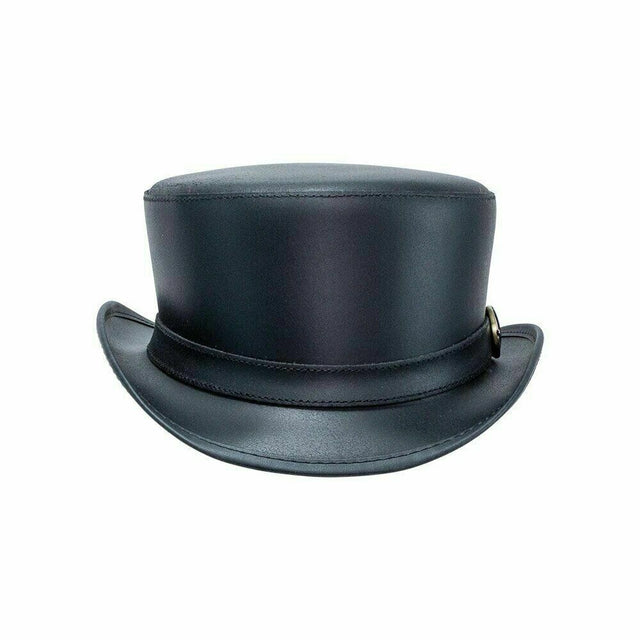 Steampunk Buckle Band Motorcycle Deadman Bromley  Leather Top Hat