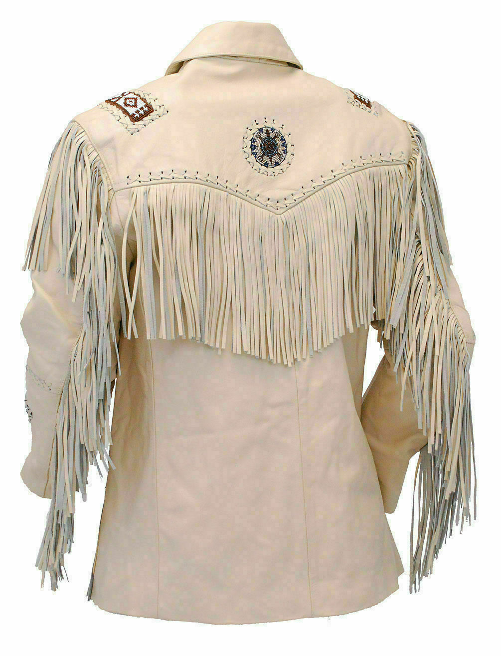 Men's Native American Suede Leather Fringes & Beaded