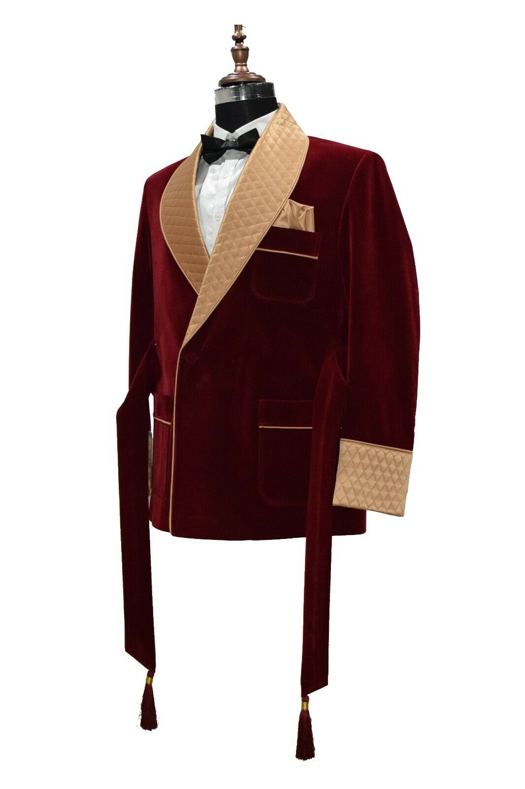 Men Maroon Smoking Jacket Elegant Luxury Designer Party Wear Blazers Coats