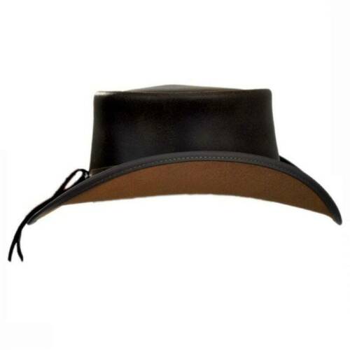 El Dorado Steampunk Deadman Leather Top Hat w/ Buffalo Rider Bull Studs