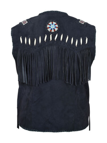 Mens suede sales fringe vest