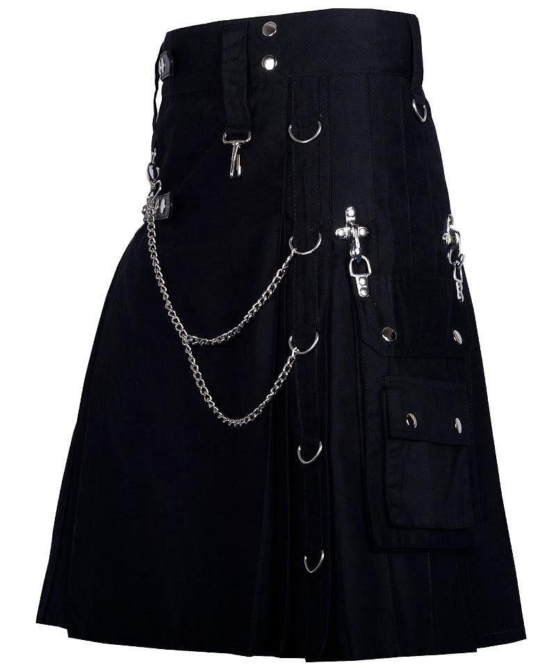 Sale Gothic Kilt Detachable Pockets Modern Gothic Fashion Kilt Active Men - #Kilts Boutique#