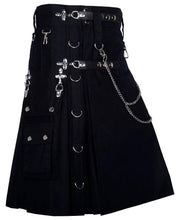 Sale Gothic Kilt Detachable Pockets Modern Gothic Fashion Kilt Active Men - #Kilts Boutique#