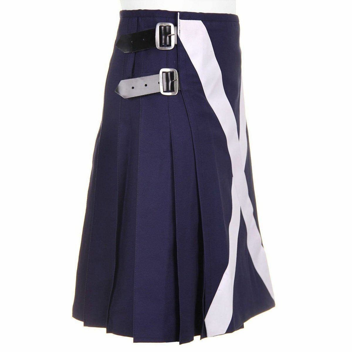 Scottish Flag Utility Kilt Custom Handmade Blue 100% Cotton Kilt - #Kilts Boutique#