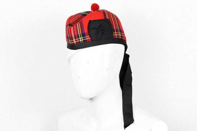 Scottish Highland Wear Acrylic Wool Traditional Royal Stewart Tartan Glengarry Cap / Kilt Hat - #Kilts Boutique#