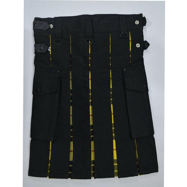 Scottish Hybrid Black & Mecleod of Lewis Tartan Kilt Men Handmade Utility Kilt - #Kilts Boutique#