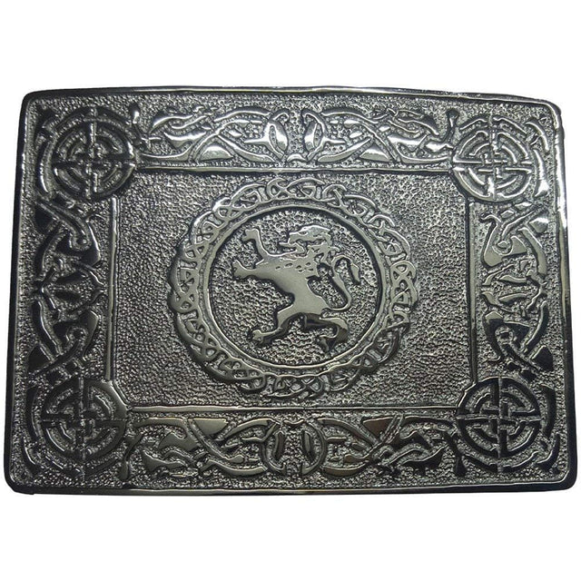 Scottish Men Celtic Lion Rampant Highland Kilt Belt Buckle finish Chrome - #Kilts Boutique#