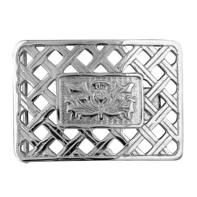 Scottish Men Celtic Thistle Highland Kilt Belt Buckle Chrome Finish - #Kilts Boutique#