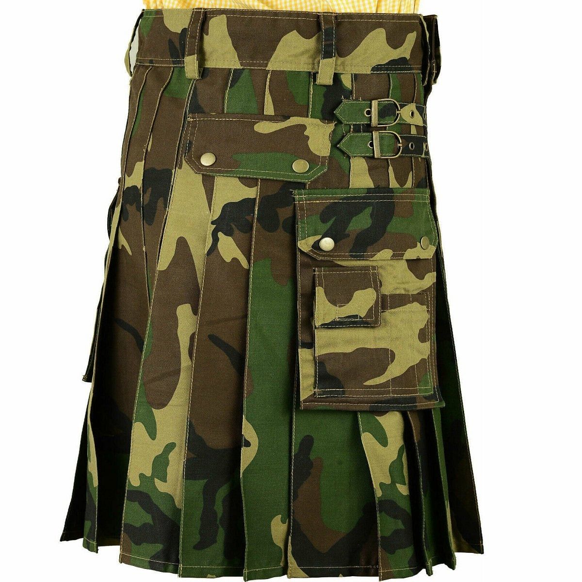 Scottish Mens Army Kilt Tactical Men Woodland Camouflage Tactical Army Utility - #Kilts Boutique#