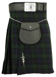 Scottish Men's Kilt Set Sporran, Chain, Belt, Buckle, Pin Traditional Dress Tartan Kilt Set - #Kilts Boutique#