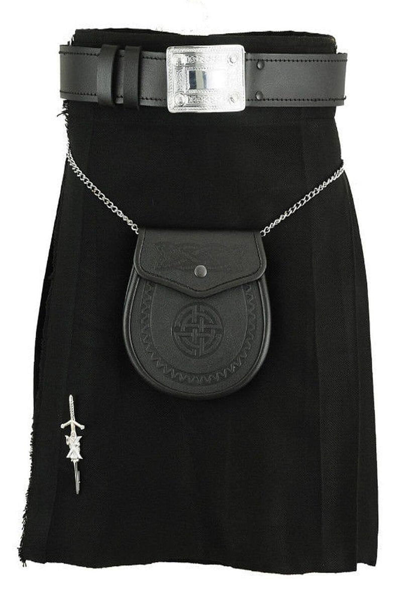 Scottish Men's Kilt Set Sporran, Chain, Belt, Buckle, Pin Traditional Dress Tartan Kilt Set - #Kilts Boutique#