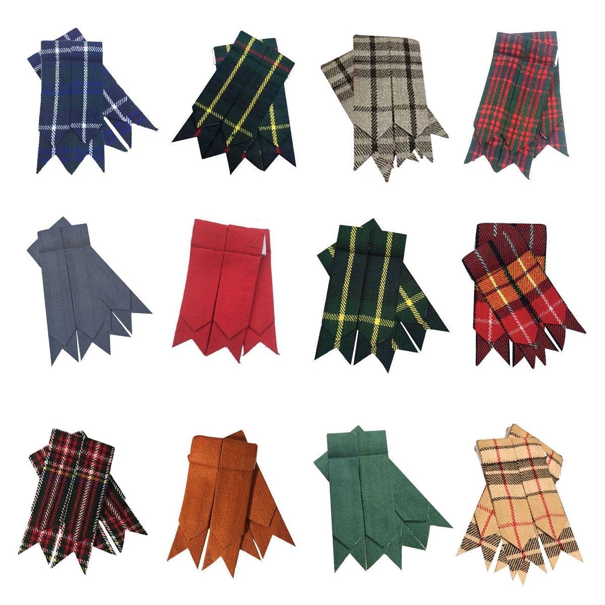 Scottish Men’s Kilt Sock Flashes Various Tartans Highland Kilt Hose Flashes Pointed - #Kilts Boutique#