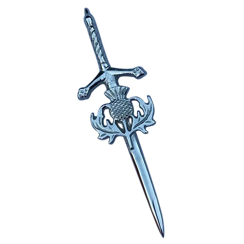 Scottish Thistle Kilt Pins Various Design Chrome Finish 4" Kilts Pin Celtic Knot - #Kilts Boutique#