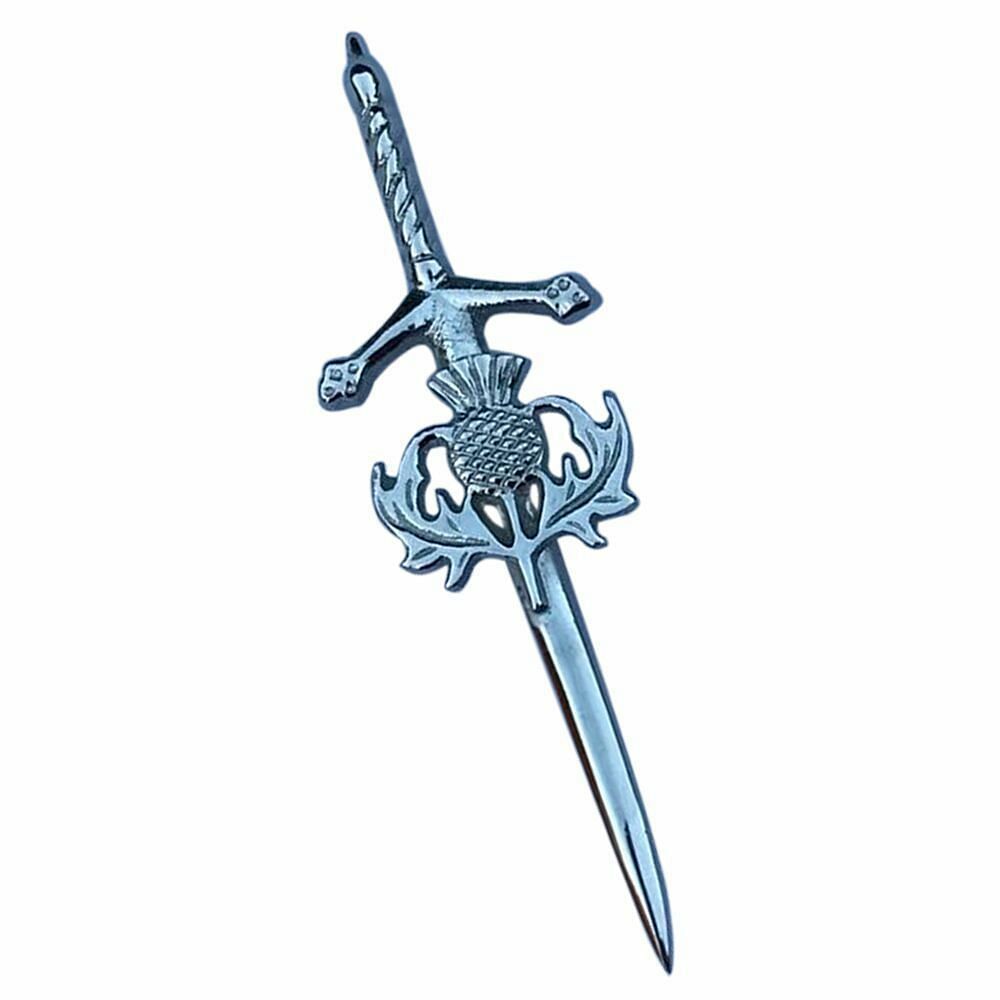 Scottish Thistle Kilt Pins Various Design Chrome Finish 4" Kilts Pin Celtic Knot - #Kilts Boutique#
