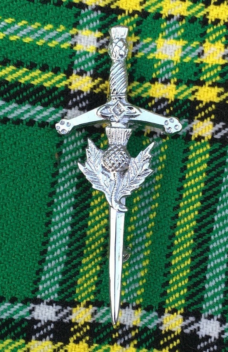 Scottish Thistle Kilt Pins Various Design Chrome Finish 4" Kilts Pin Celtic Knot - #Kilts Boutique#