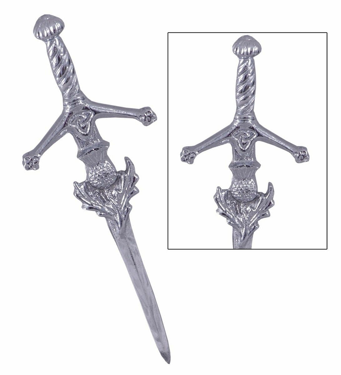 Scottish Thistle Kilt Pins Various Design Chrome Finish 4" Kilts Pin Celtic Knot - #Kilts Boutique#
